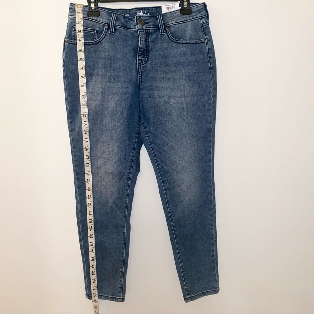 Style & Co Petite (NWT) Curvy Fit Womens Size: 10P Skinny Mid Rise Denim Jeans - Picture 3 of 14
